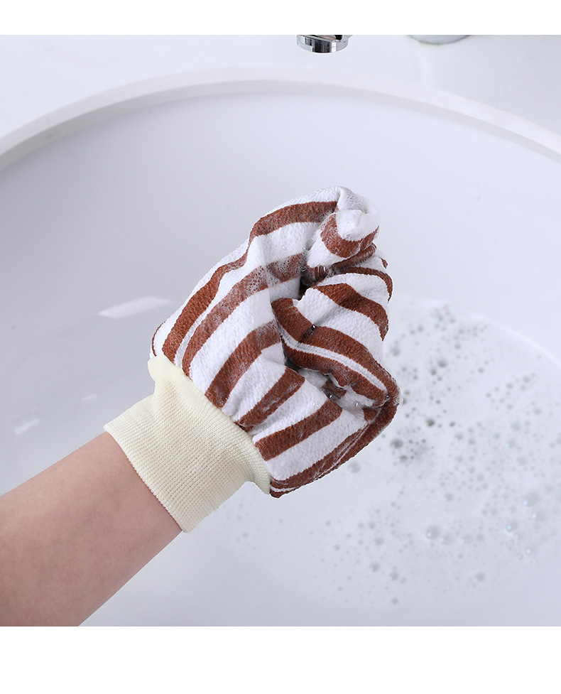 家用条纹搓澡手套创意束口双面搓澡巾加厚浴室洗澡去污沐浴擦批发
