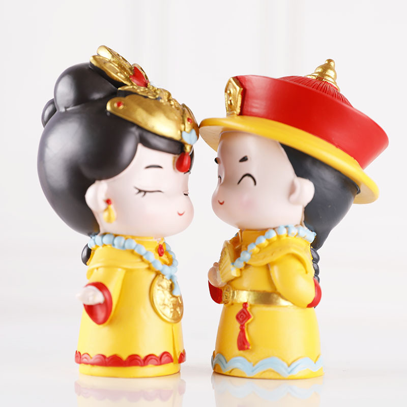 正品版权宫廷站姿皇上皇后生日蛋糕摆件父亲母亲生日烘焙蛋糕插牌