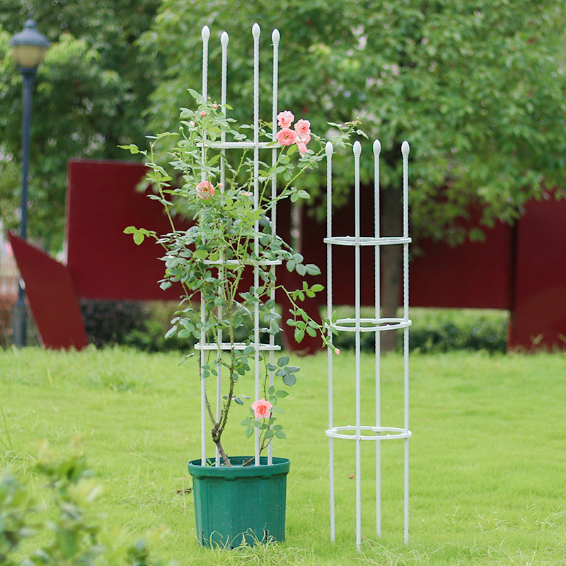 园艺种植藤本月季牵牛花简易diy波纹包塑钢管爬藤支架塑料圈特价