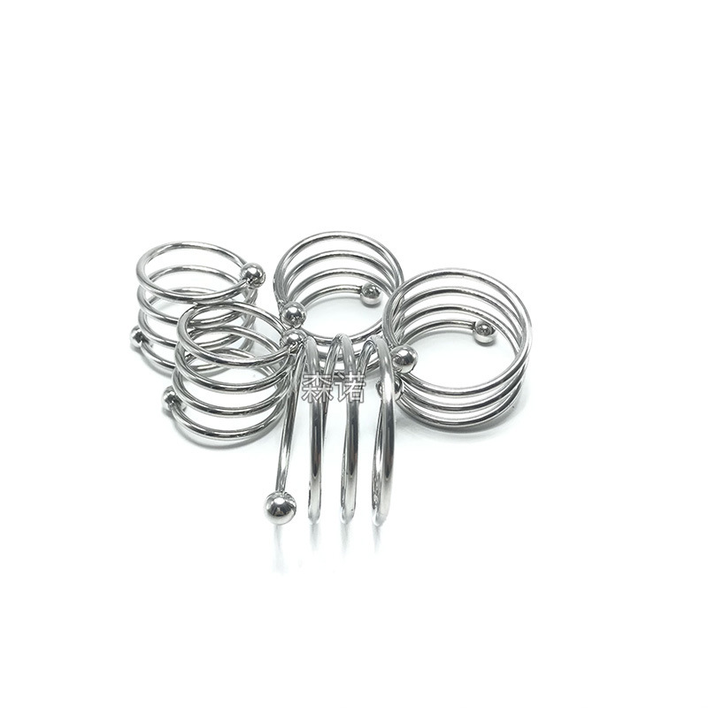 金属情趣玩具波浪螺纹阳具环锁精环弹簧伸缩自慰阴茎环不锈钢