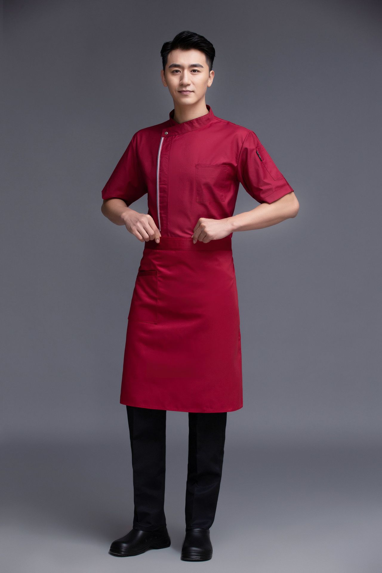 围裙厨师配套围裙半截餐饮厨房厨师后厨大厨围腰工作服半身男女