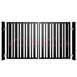 农村庭院铁艺大门 双开平顶铁门 2米宽 x 1.5米高