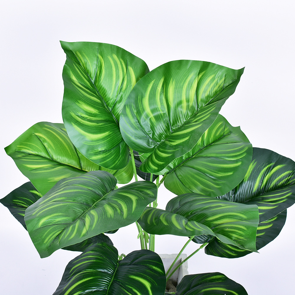 仿真12头龟背叶 插花配件绿景工程植物墙装饰 绿萝龟背竹 大叶龟