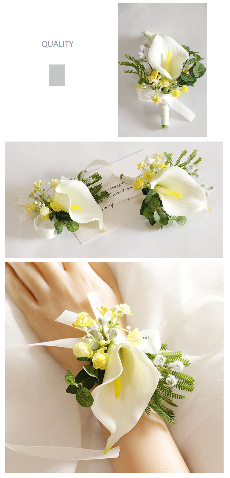 艺雅阁 304商务庆典胸花结婚用品影楼多色马蹄莲胸花手腕花