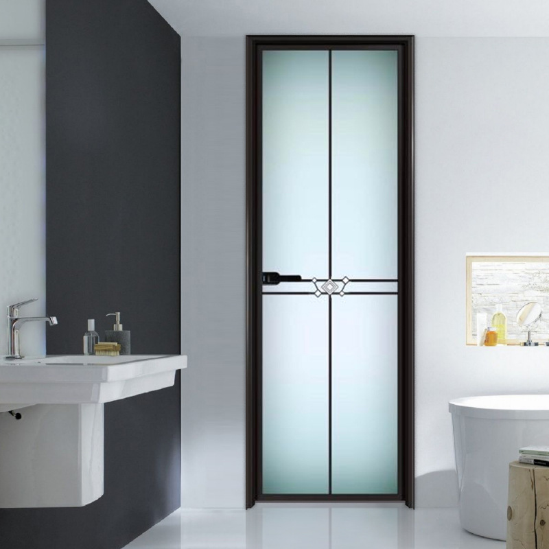 百顺邦卫生间门铝镁合金家用浴室门窄边简约钢化玻璃厕所门防水潮