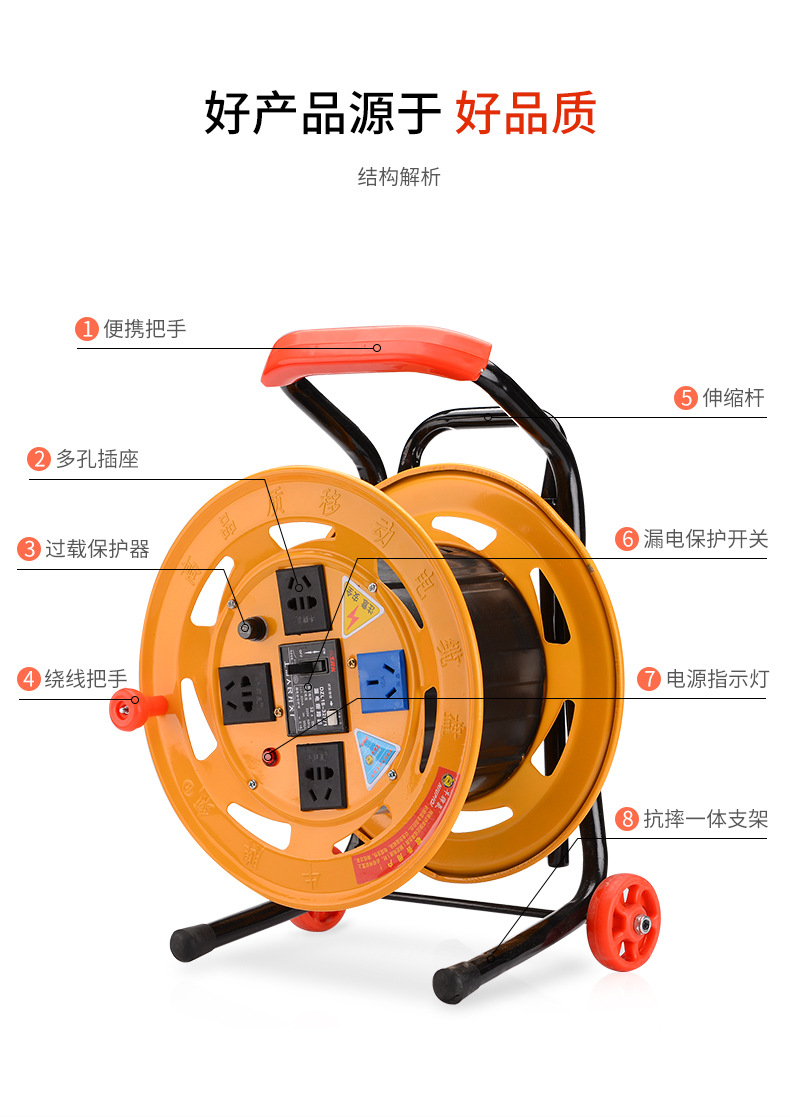 线盘绕线盘移动电缆盘拖线盘电线收线盘轮线轴电缆线盘卷线盘空盘