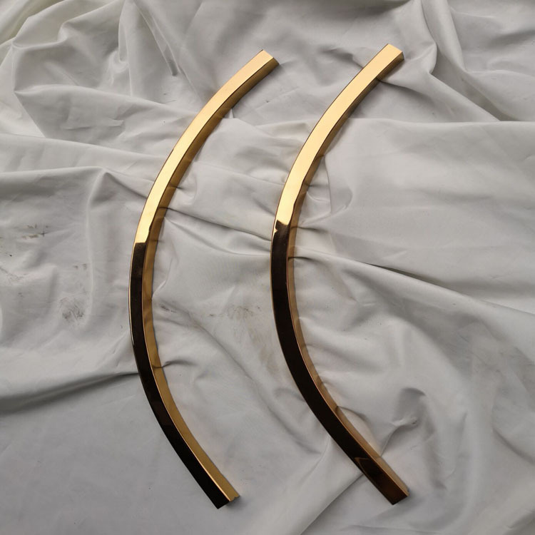 家装客厅背景墙黑钛拉丝圆形包边条 镜面玫瑰金圆弧装饰条