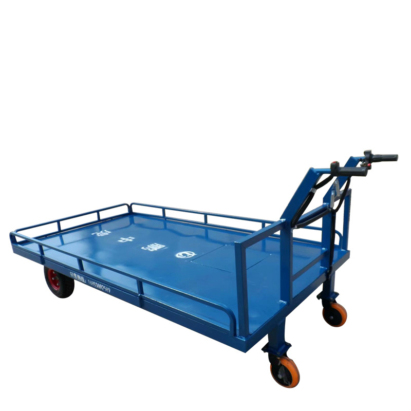 车间电动搬运工具车 小型平板电动运货车 四轮转向平板手推车