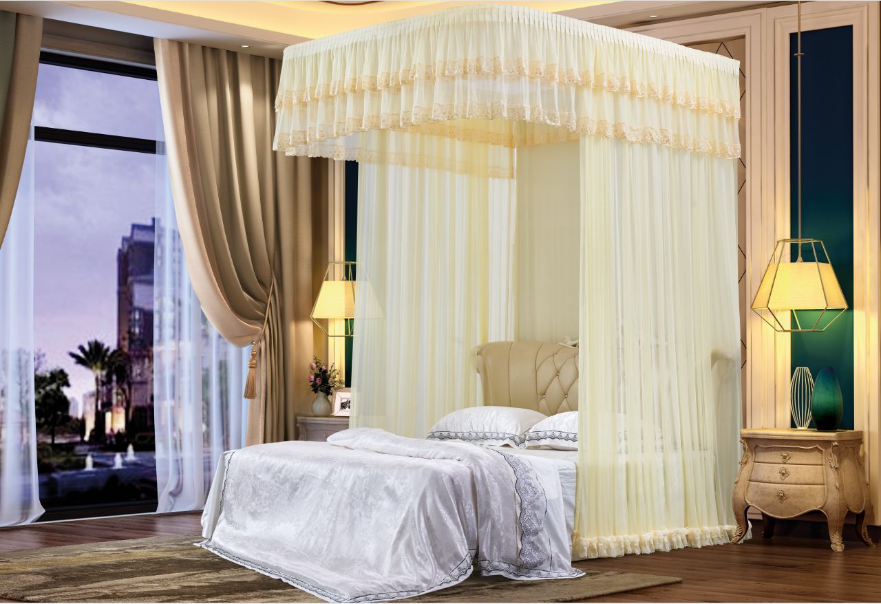 免钉墙不打墙升降拉绳 导轨蚊帐u型加密加厚1.8m床双人家用1.5米