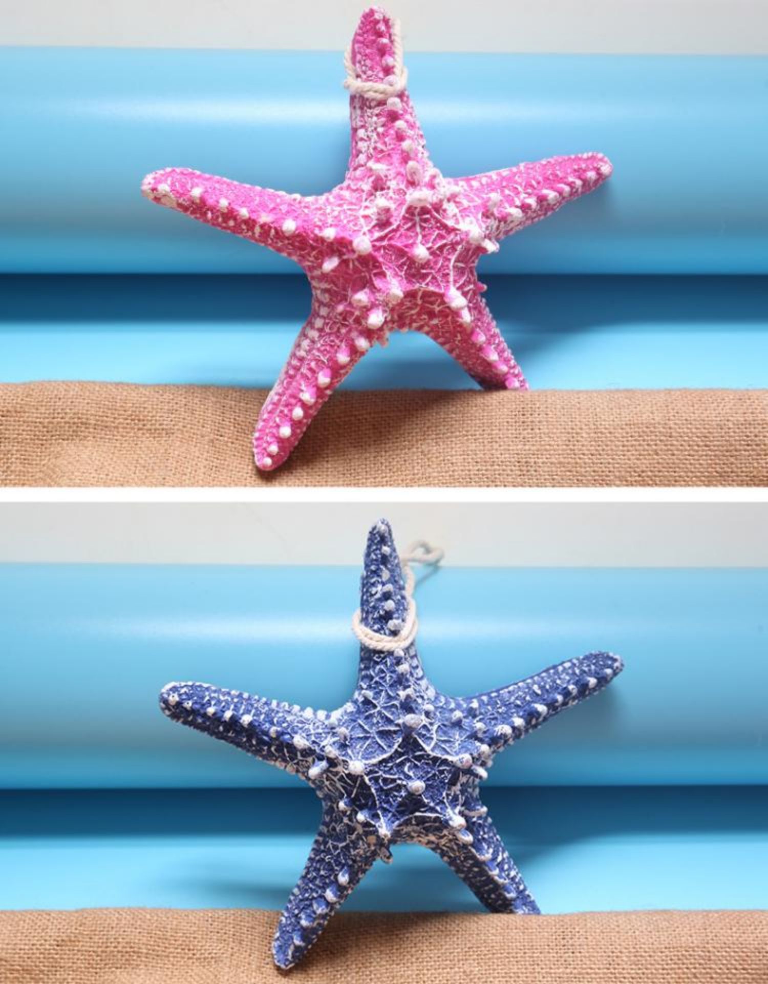 16cm仿真树脂海星6件套壁饰地中海风格装饰品拍照道具小孩房装饰