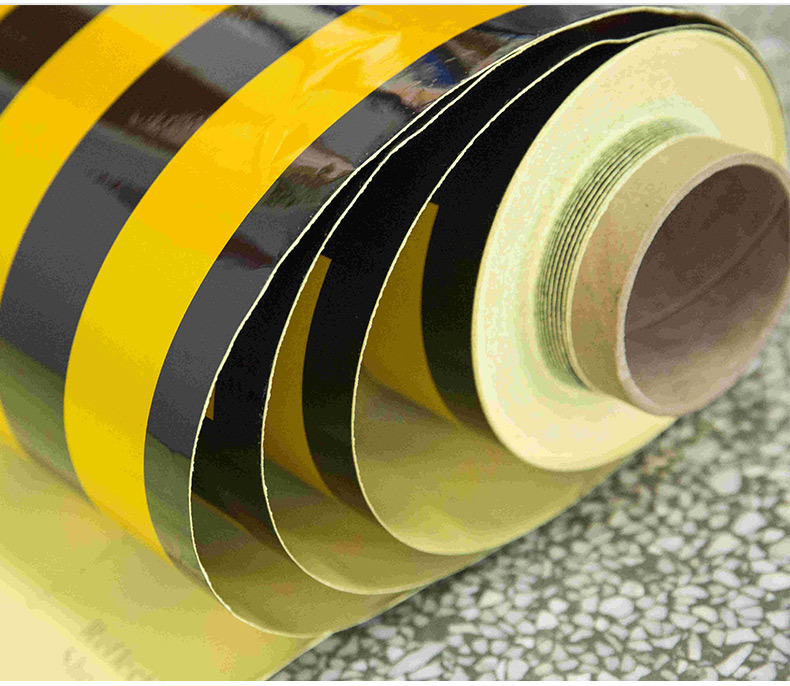 批发供应红白黄黑相间电力 反光膜线杆防撞贴 丝印加厚铝基反光