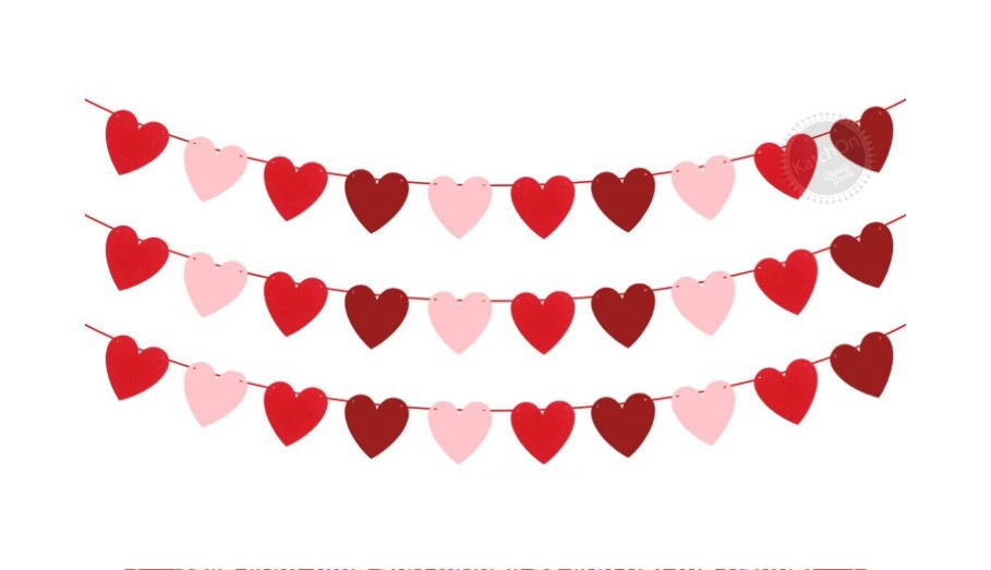 创意爱心拉花拉旗婚房情人节装饰横幅