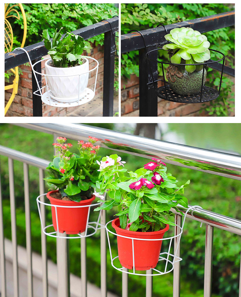 铁艺挂式阳台花架 厂家加工定制多规格挂篮 阳台悬挂式圆形挂篮