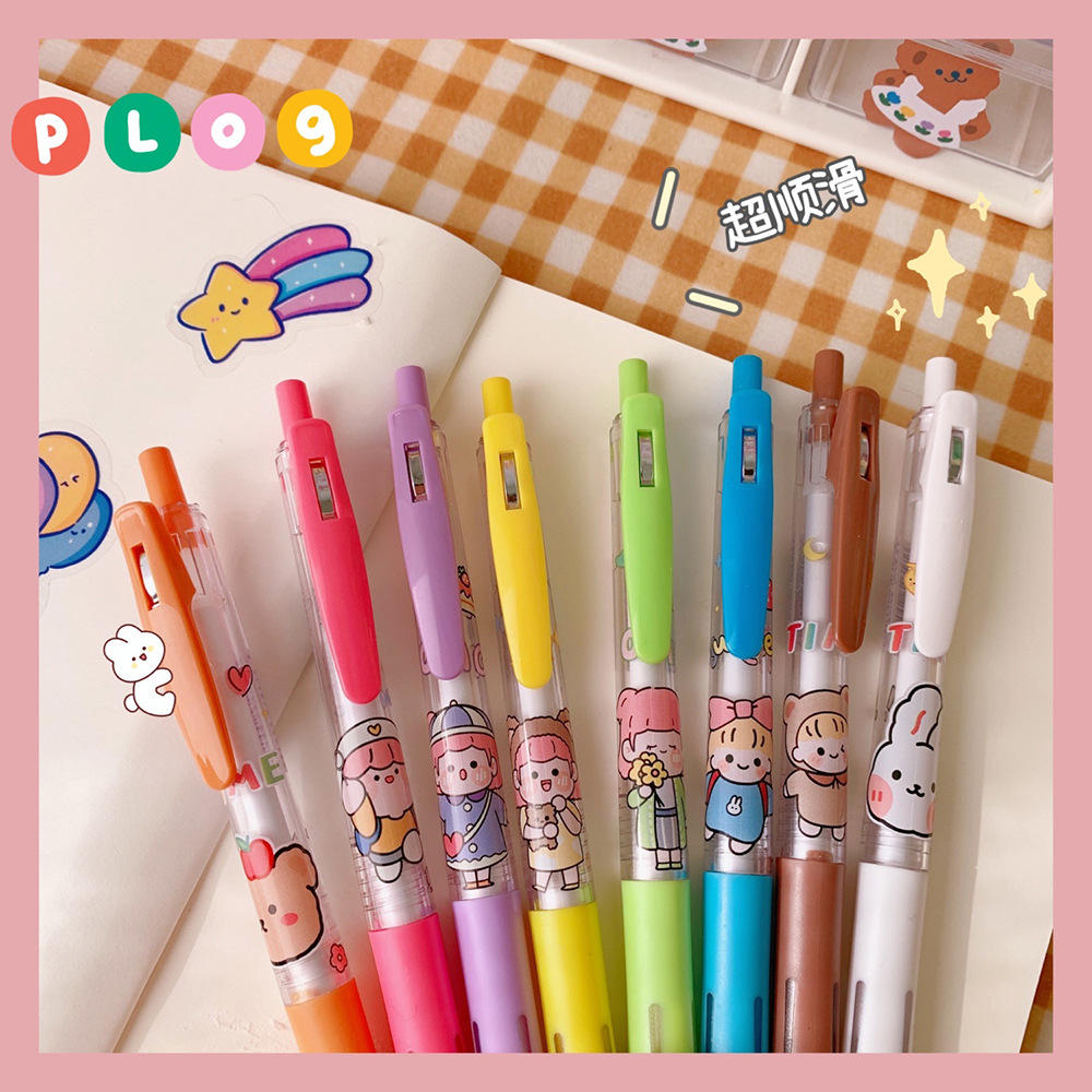 韩版ins网红同款少女心卡通中性笔可爱创意按动式黑色签字笔文具