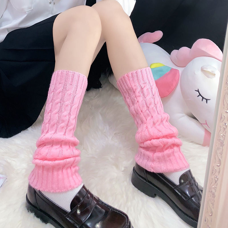 少女jk制服袜套毛球针织加厚保暖腿套个性护膝靴套堆堆袜学生秋冬