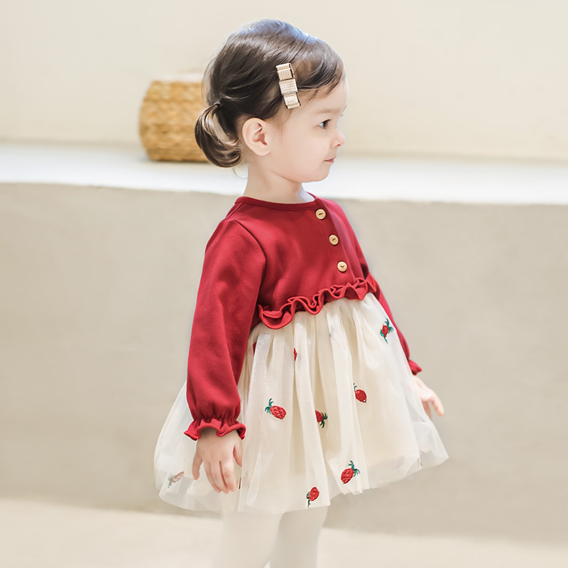 Baby Girl Princess Dress Spring and Autumn New Spring Dress 3-Year-Old Girl's Dress Gauze Skirt 1-Year-Old Baby Fashionable Skirt