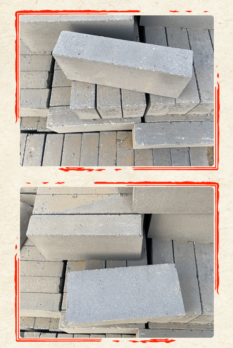 中式庭院古建墙砖 老青砖切片 旧砖皮文化砖仿古青砖外墙小青条砖