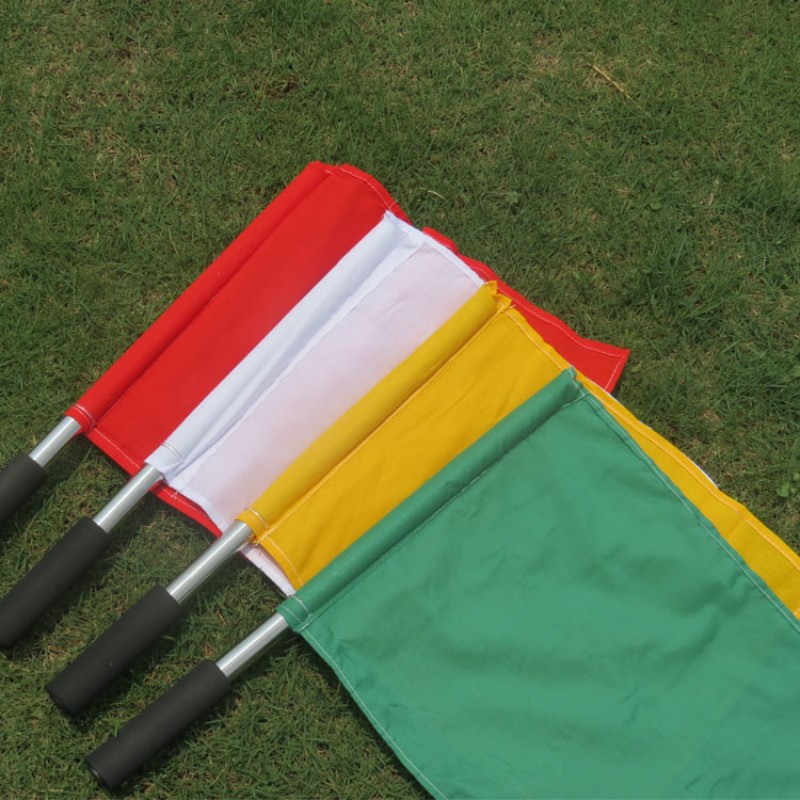 不锈钢发令旗交通指挥旗红绿色铁路信号旗足球裁判边裁旗巡边旗