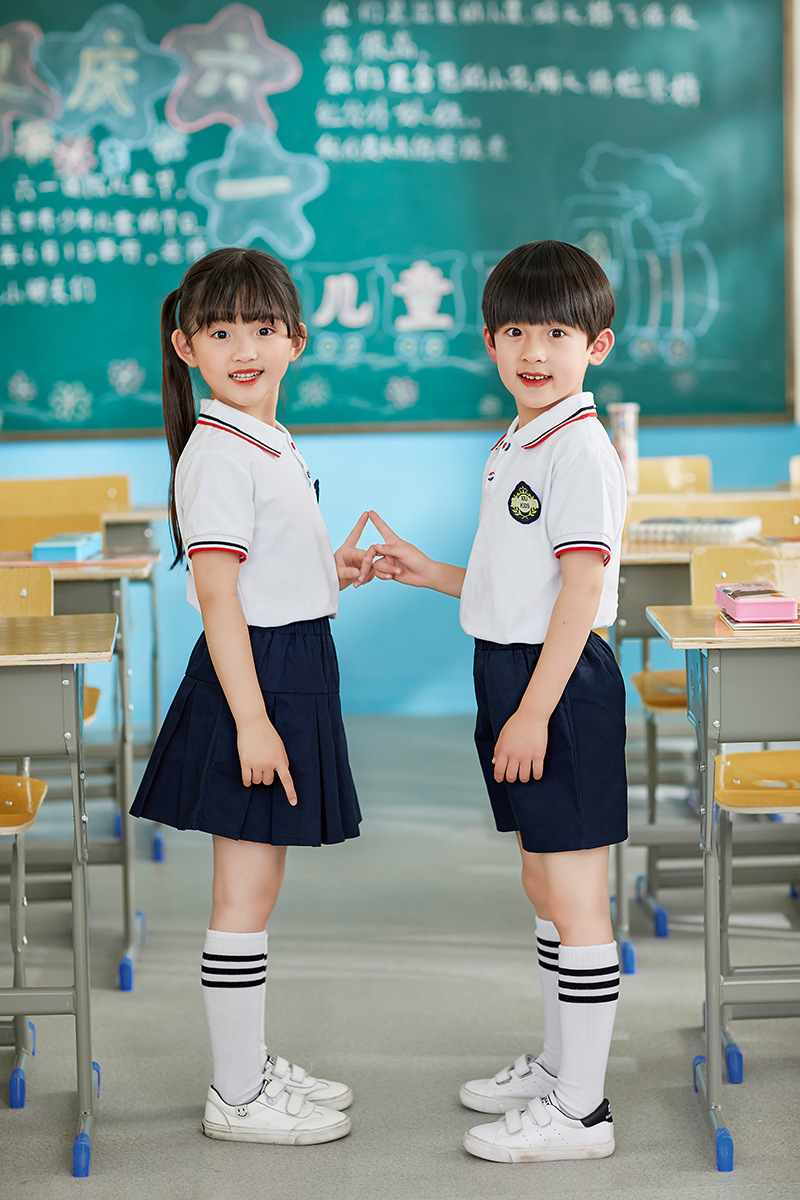 夏季幼儿园园服小学生校服儿童英伦风班服短袖运动套装毕业照服装
