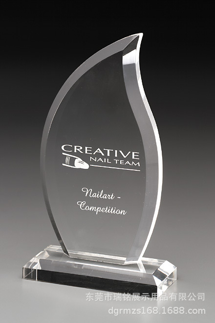 亚克力透明奖杯异形工艺品制作水晶荣誉奖牌镭射logo纪念摆件