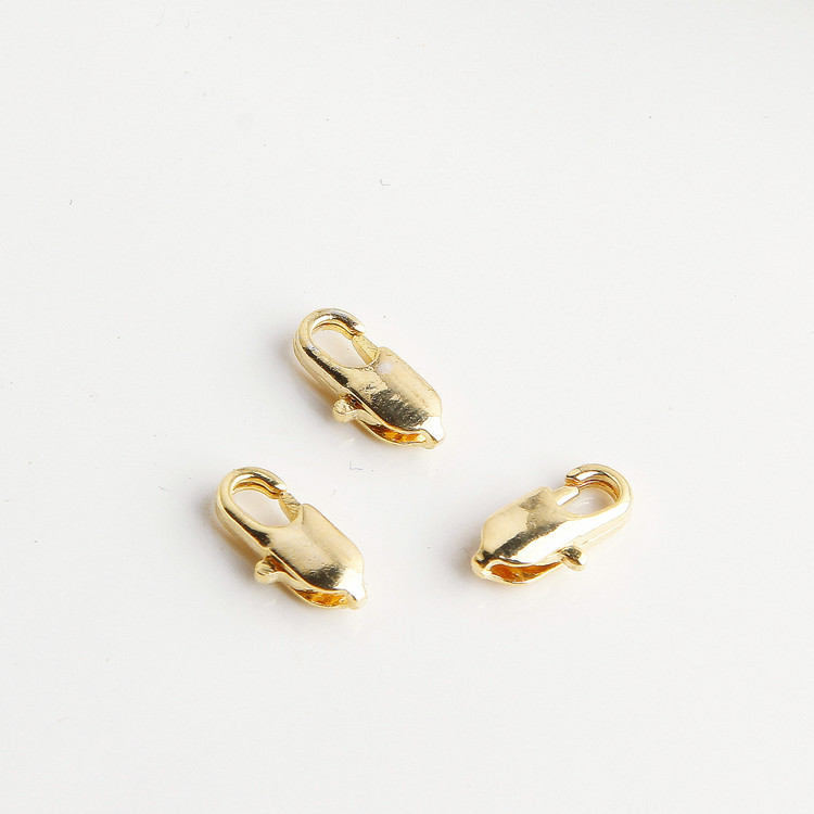 铜镀真金龙虾扣弹簧扣瓜子扣延长链diy手工饰品手脚项链配件