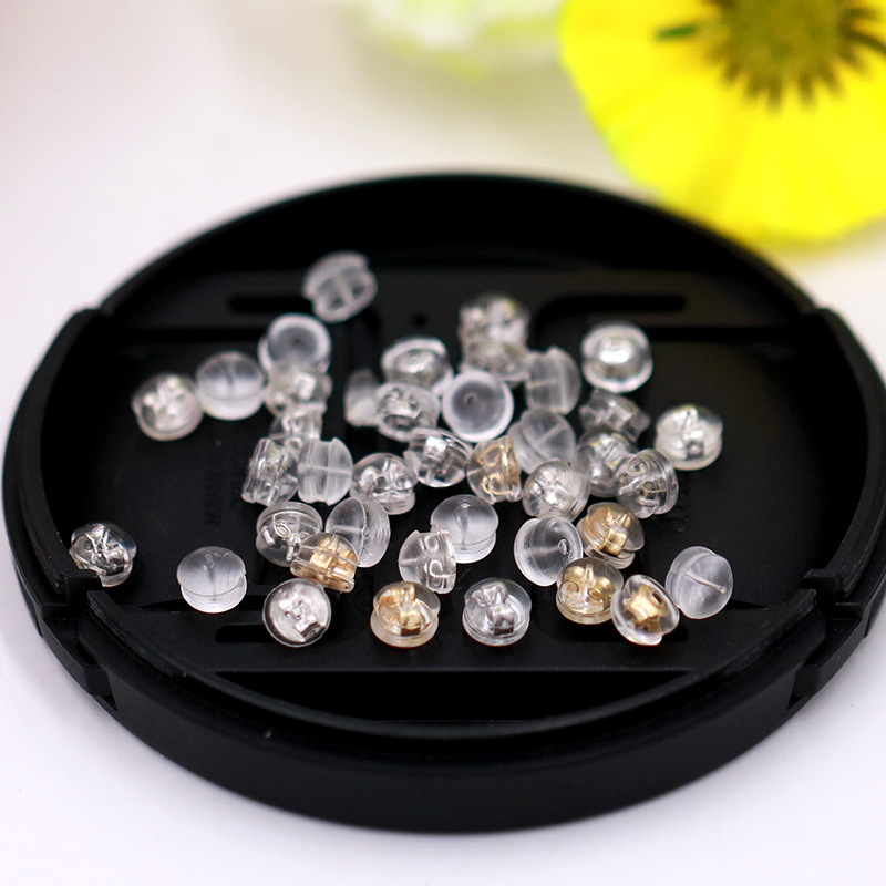 韩版新款硅胶耳迫耳堵925耳钉耳针塞 树脂汉堡耳帽 diy耳饰配件