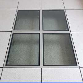 高架空钢化玻璃防静电地板600 600 机房监控室透明景观地面可视