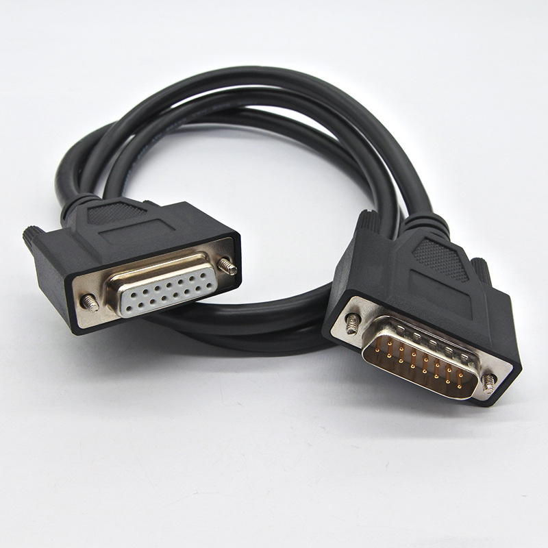 厂家订做双排15针线针并口线db15连接线15芯带屏蔽线db15打印线