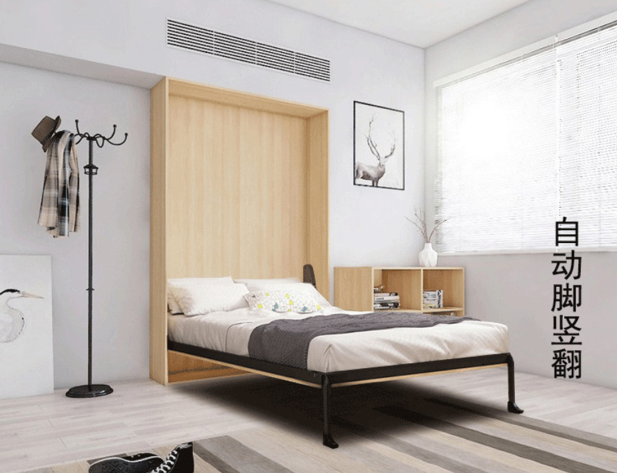 香港定制隐形床旋转折叠床床墙壁隐藏床多功能正侧翻板床