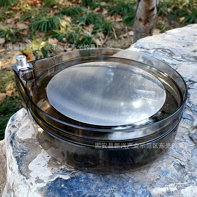 批发透明灰色拉饵盘强磁拉饵盘 台钓拉饵盒三色可选钓箱饵料盒