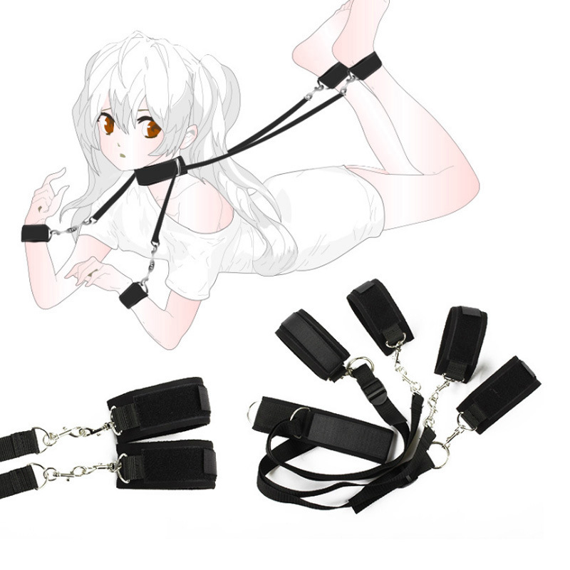 成人情趣手脚铐捆绑带 织带手铐脚铐项圈 成人情趣颈圈手脚捆绑
