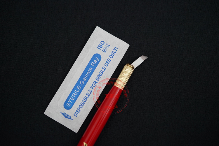 纹绣高低弧14针片手工颗粒海藻沙雾眉深浅雾眉针高低针水雾弧形针