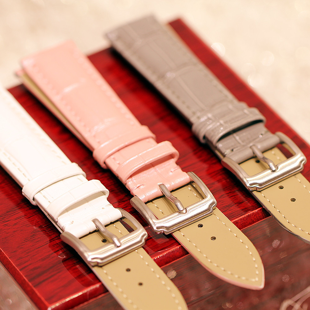 厂家直销香港手表女头层牛皮表带多色鳄鱼纹男真皮带配件通用纯皮