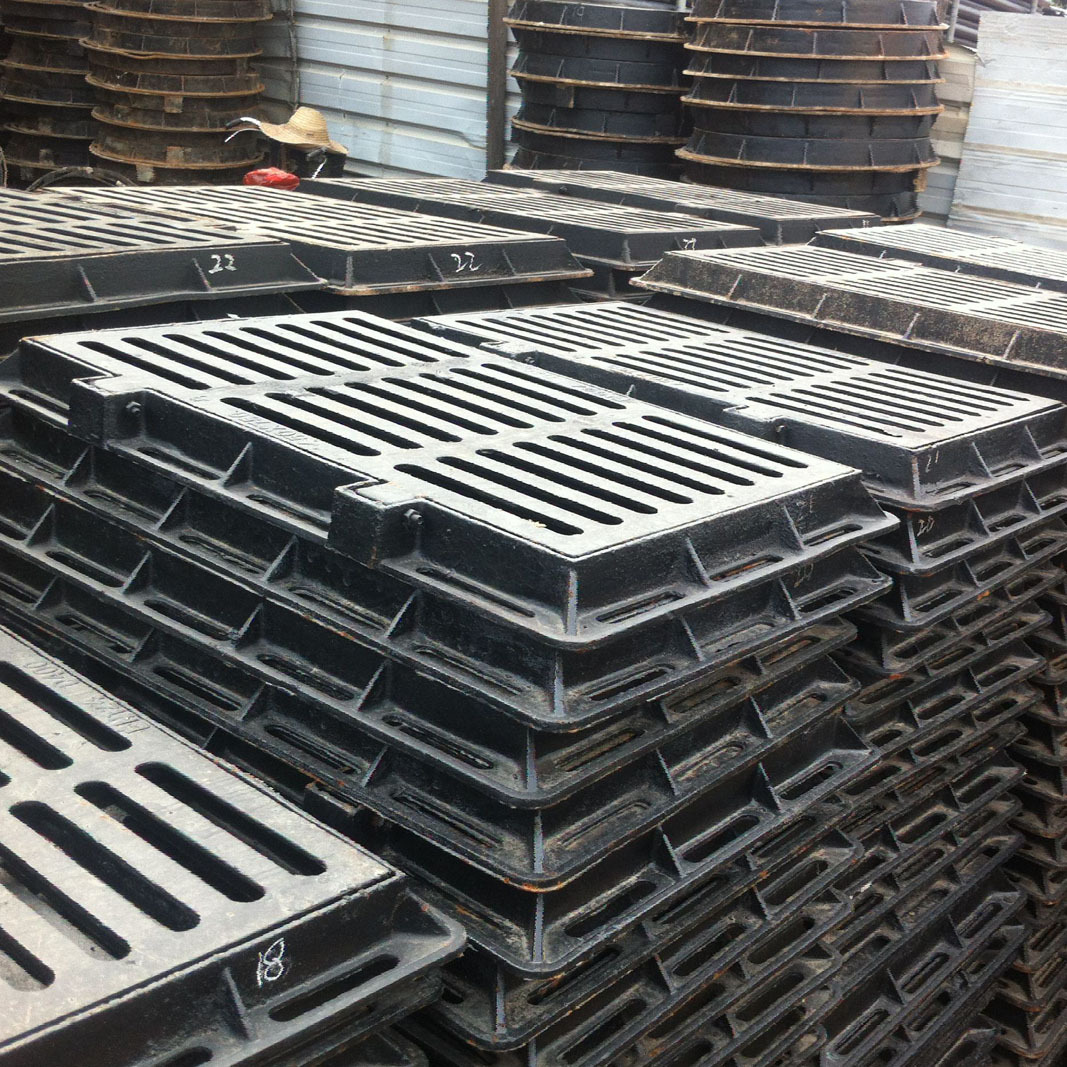 三明批发铸铁井盖 重型球墨铸铁套篦子 沟盖板 雨水口篦子450*750