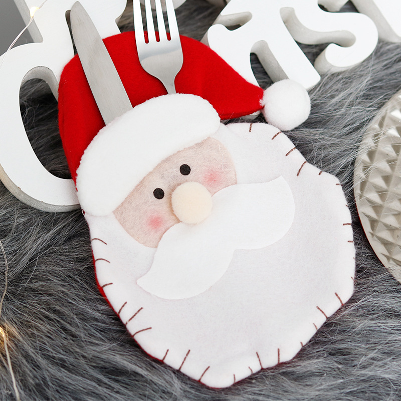 Cross-Border Christmas Decoration Creative Cartoon Knife and Fork Set Restaurant Holiday Party Layout Tableware Set