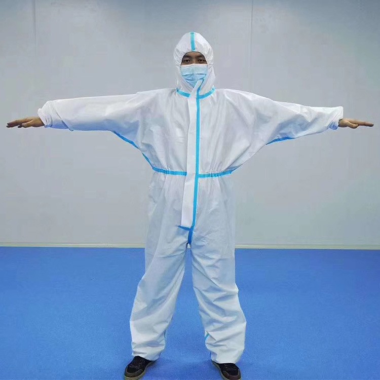 思洁特防护服 服tpu现货透气水刺一次性无纺布覆膜连体衣成人均码