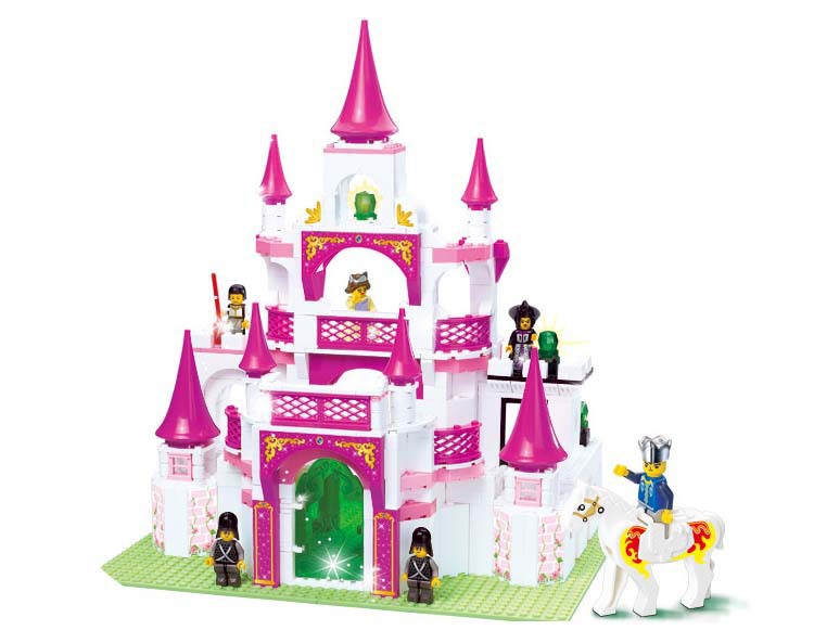 小鲁班0150 拼装积木城市系列粉色梦想浪漫餐厅力拼插女孩城堡