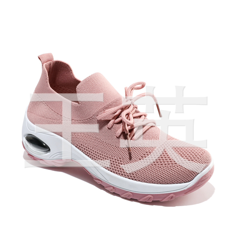 Hengyu Women's Shoes 2023 Fashionable New Spring and Summer Lightweight Foreign Trade Front Lace-up Flying Woven Air Cushion Sports Women's Shoes Factory Direct Sales