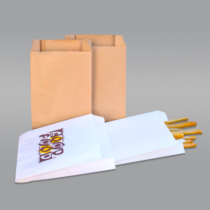 Scallion Pancake Pancake Rougamo Oil-Proof Wrapping Paper Bag Chicken Steak Bag Coated Ice Noodle Bag Packaging Kraft Paper Bag Pointed Bottom Bag