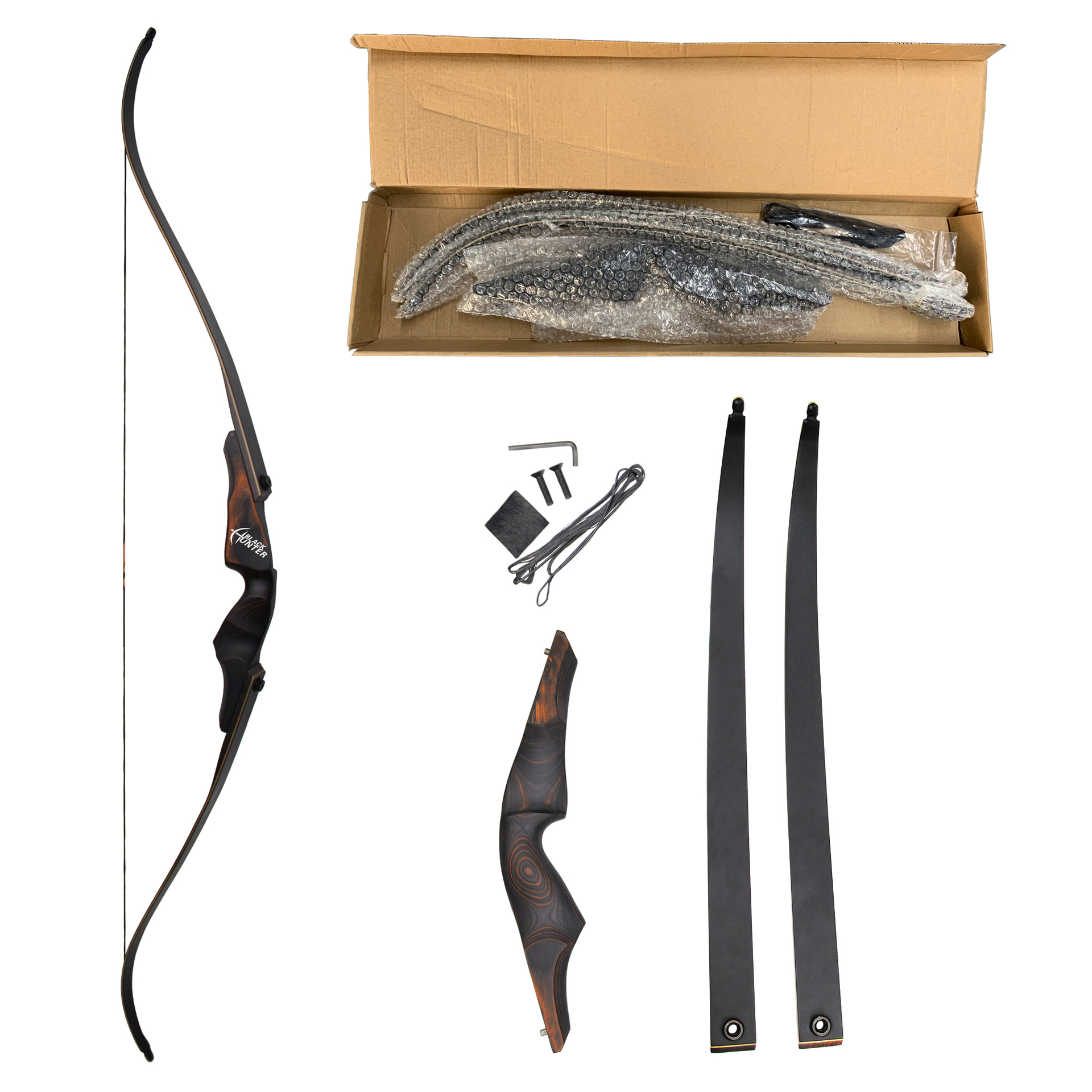 美猎反曲弓黑猎人重生传统户外射击晋级比赛射箭木质分体老黑弓箭