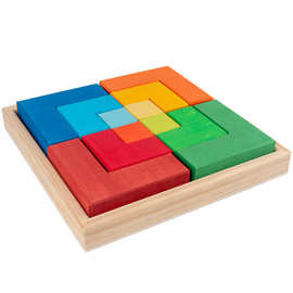 大号方块基础搭建积木套装椴木实木儿童益智拼搭玩具
