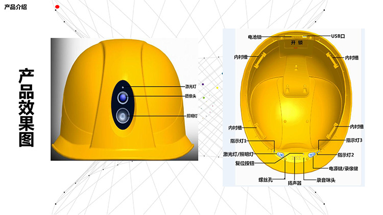 影士威dsj-s6头盔式执法记录仪高清安全帽4g实时传输电力巡检