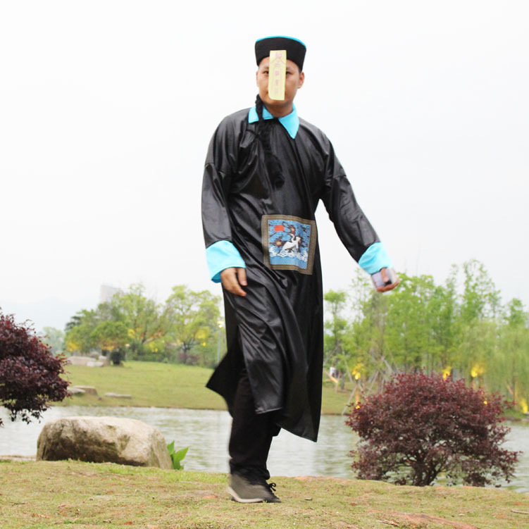 万圣节恐怖僵尸服复活节鬼节吓人道具清朝官僵尸服装套装吸血鬼服