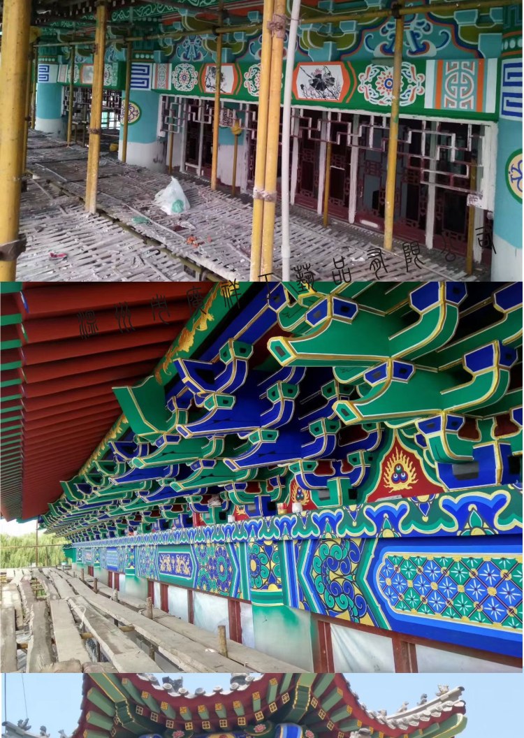 厂家定制 墙体彩绘墙体壁画宗教壁画寺庙道观宫殿庵堂古建筑彩绘