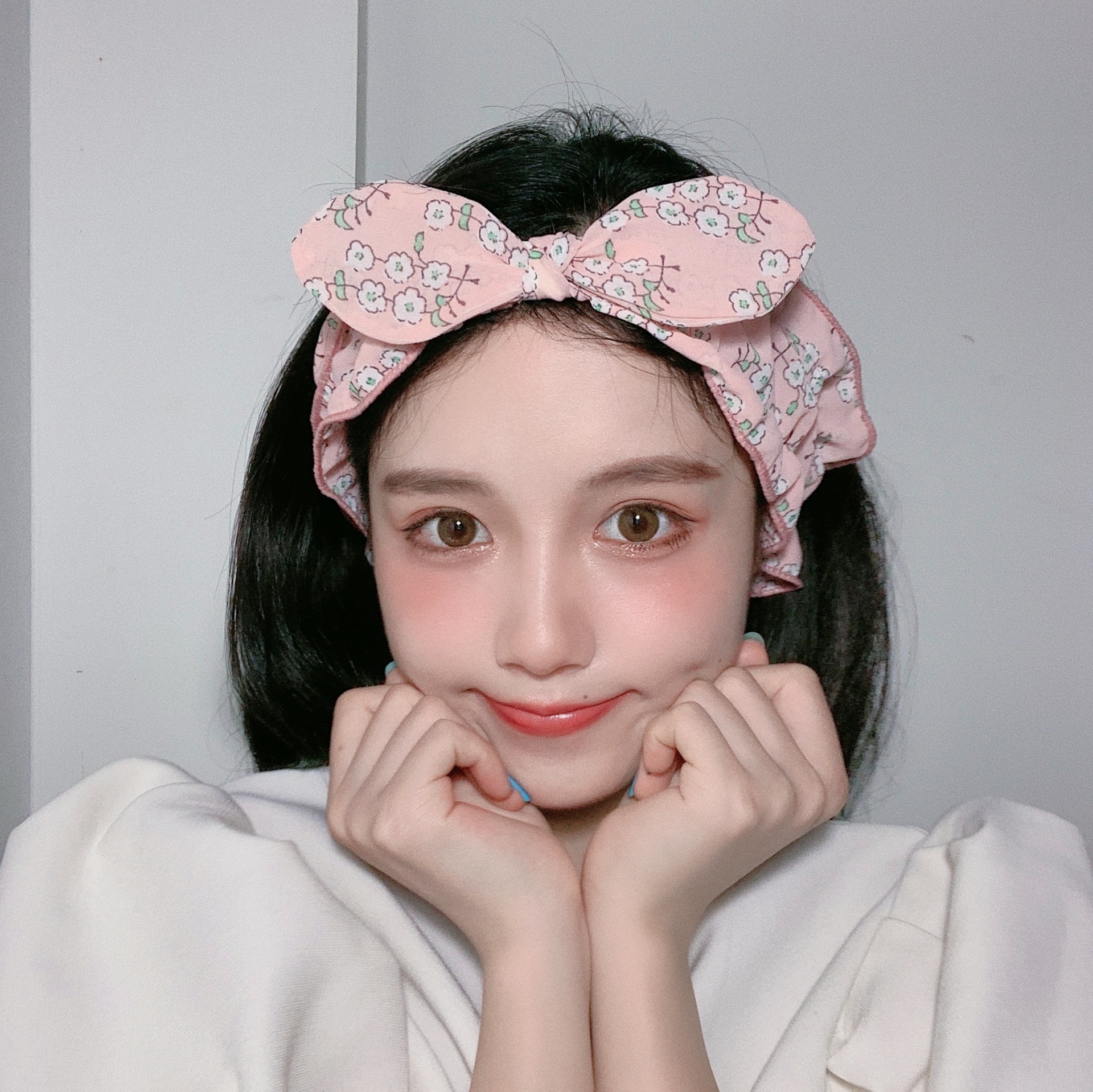 新日韩清新小碎花洗脸束发带兔耳朵发带可爱女生头带简约发箍发饰