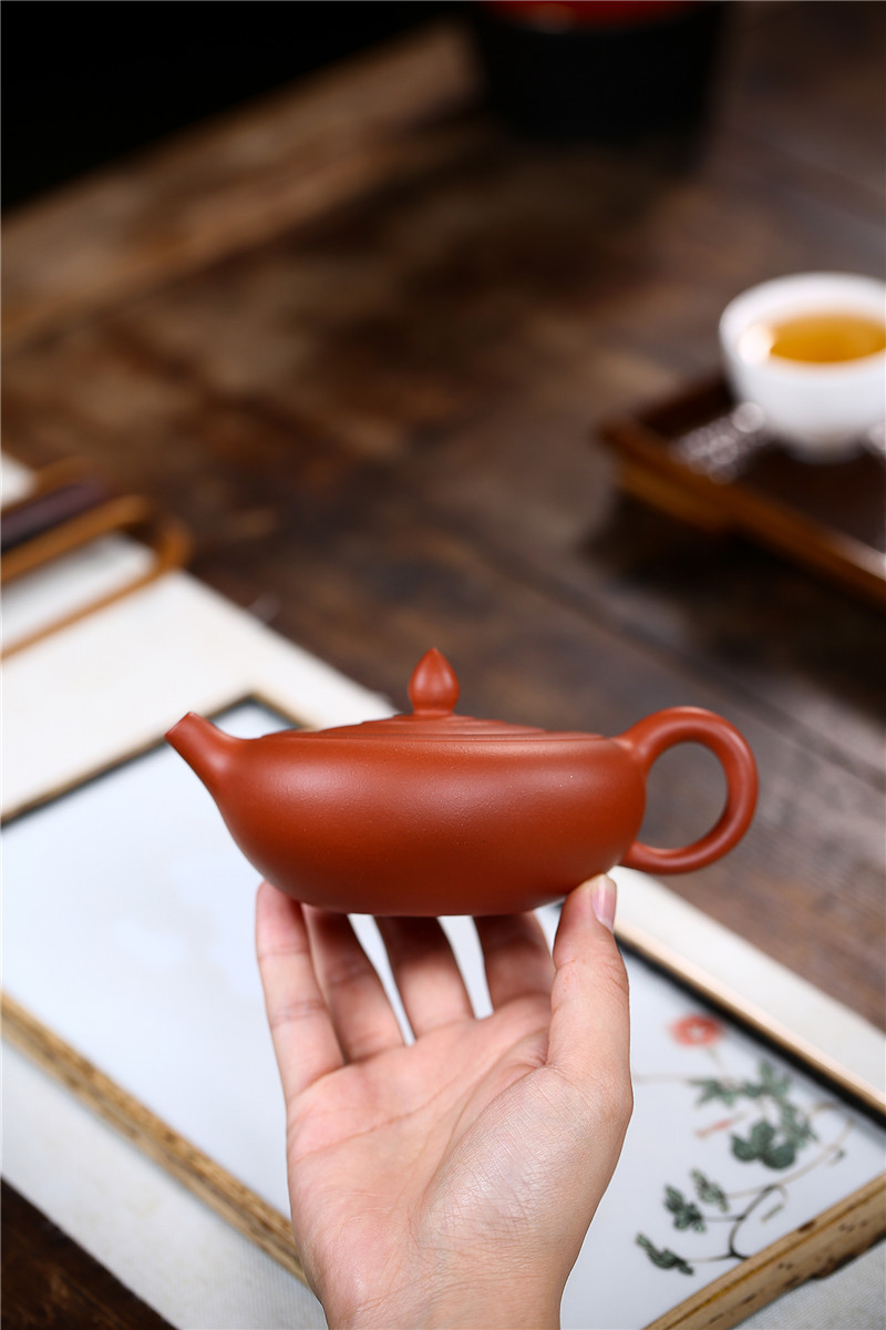 宜兴原矿紫砂壶红清水泥手工制作水滴壶茶具泡茶壶定制批发代发货