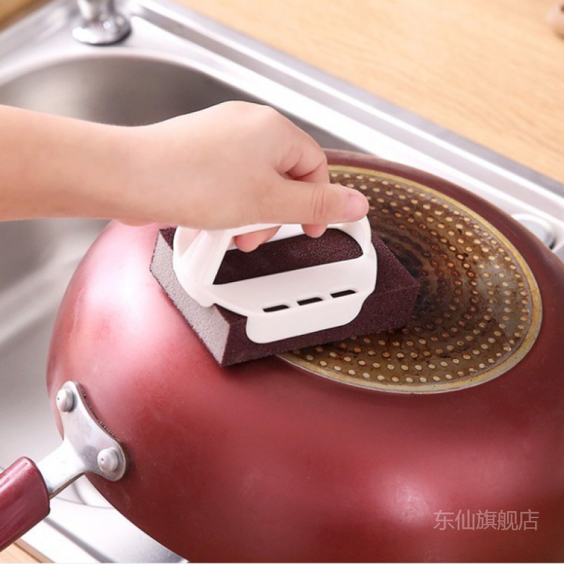 洗锅擦锅底神器黑垢洗不锈钢纳米金刚砂魔力擦厨房带手柄刷碗海绵