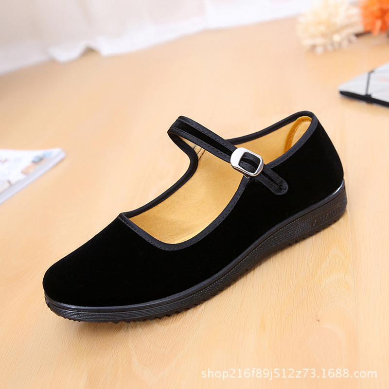 Old Beijing Cloth Shoes Dance Performance Flat Etiquette Casual Shoes Breathable Non-Slip Soft Bottom Shoes for Work Generation Square Mouth