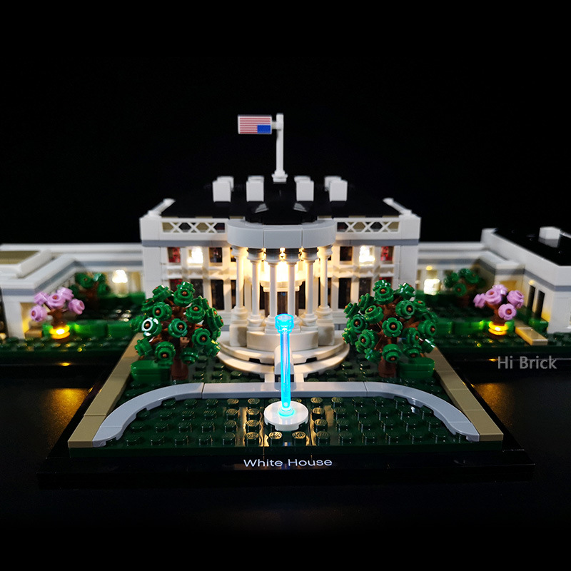hibrick积木灯饰 兼容乐高21054美国白宫 建筑系列 模型led灯饰