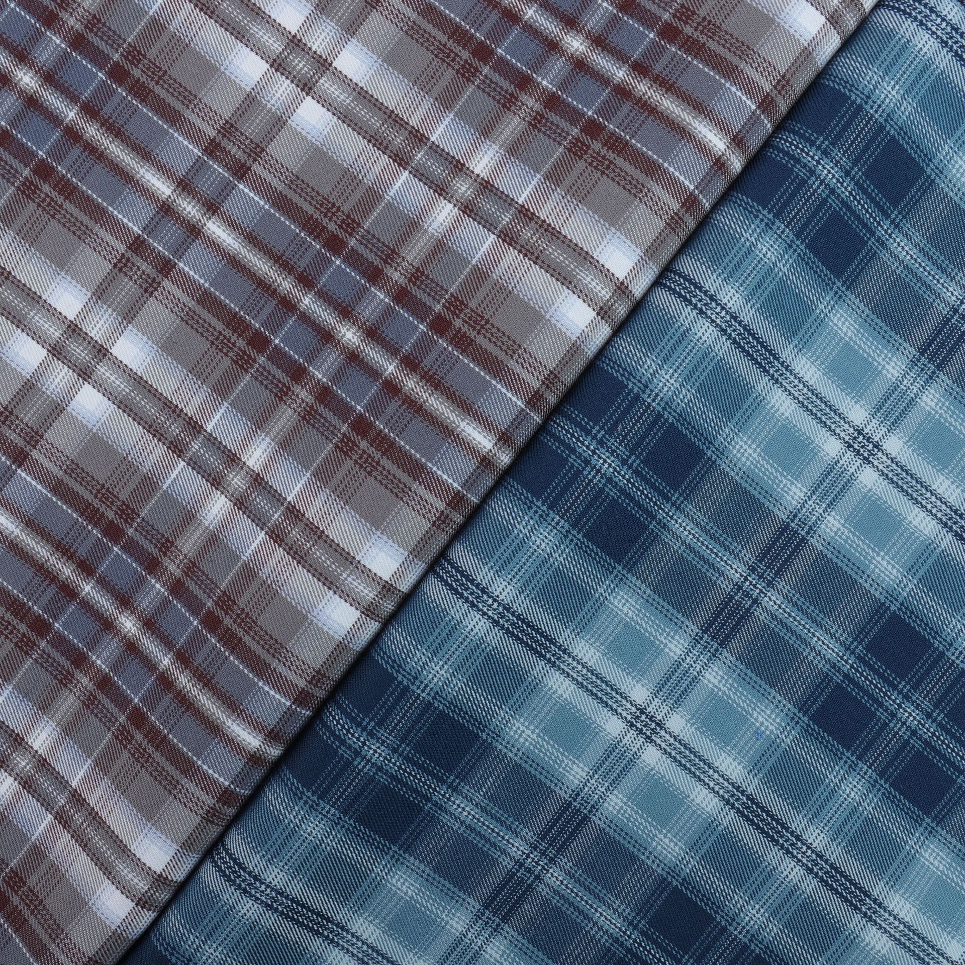 全涤色织斜纹格子jk制服百褶短裙成品布时装连衣包裙外套面料现货